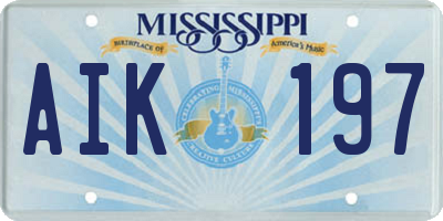 MS license plate AIK197
