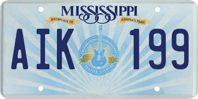 MS license plate AIK199