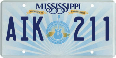 MS license plate AIK211
