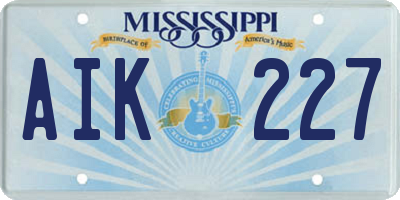 MS license plate AIK227