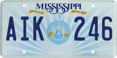 MS license plate AIK246