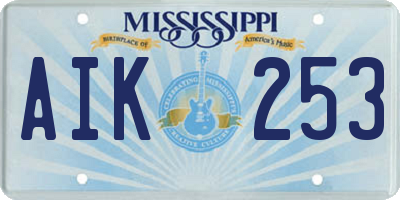 MS license plate AIK253
