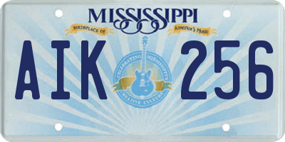 MS license plate AIK256