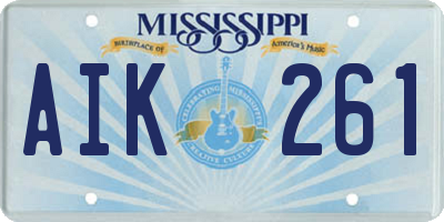 MS license plate AIK261
