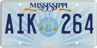 MS license plate AIK264