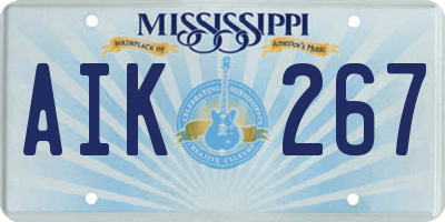 MS license plate AIK267
