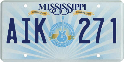 MS license plate AIK271