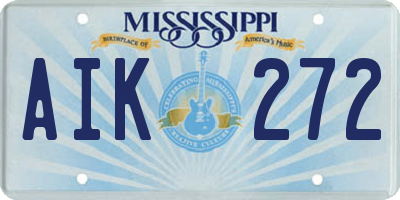 MS license plate AIK272