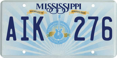 MS license plate AIK276