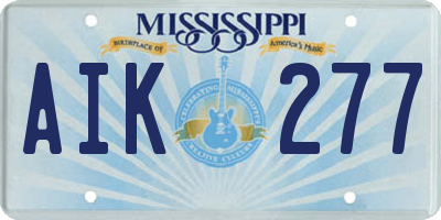 MS license plate AIK277