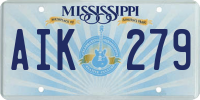 MS license plate AIK279
