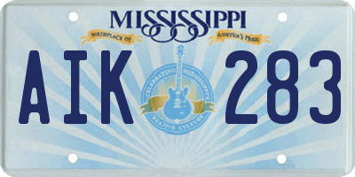 MS license plate AIK283