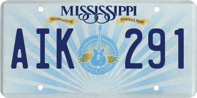MS license plate AIK291