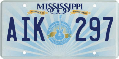 MS license plate AIK297
