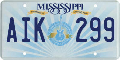 MS license plate AIK299