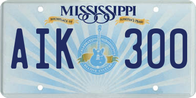 MS license plate AIK300