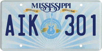 MS license plate AIK301