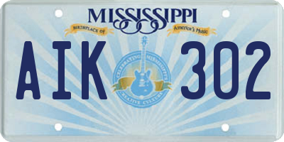 MS license plate AIK302