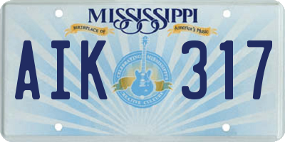 MS license plate AIK317
