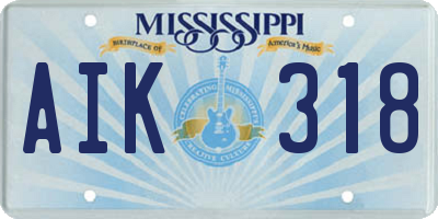 MS license plate AIK318