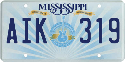 MS license plate AIK319