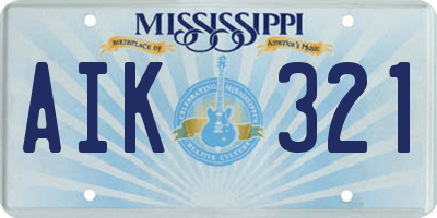 MS license plate AIK321
