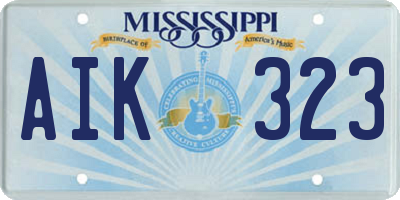 MS license plate AIK323