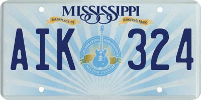 MS license plate AIK324