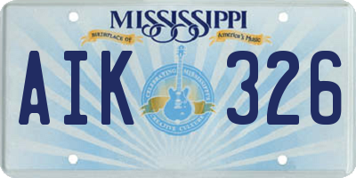 MS license plate AIK326