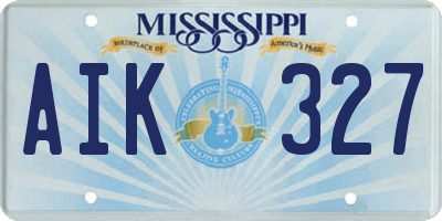 MS license plate AIK327
