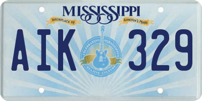 MS license plate AIK329