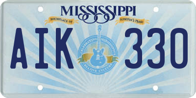 MS license plate AIK330