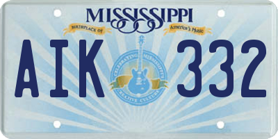 MS license plate AIK332
