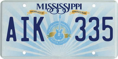 MS license plate AIK335
