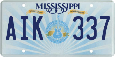 MS license plate AIK337