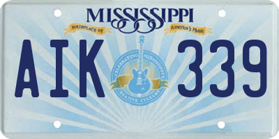 MS license plate AIK339