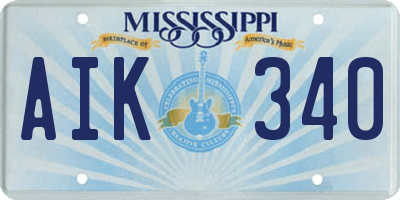 MS license plate AIK340