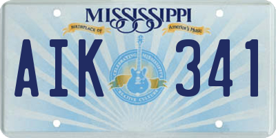 MS license plate AIK341