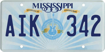 MS license plate AIK342