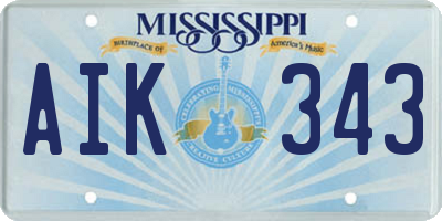 MS license plate AIK343