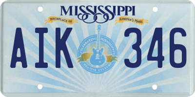 MS license plate AIK346