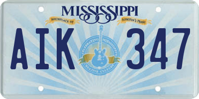 MS license plate AIK347