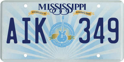 MS license plate AIK349