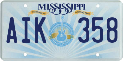 MS license plate AIK358
