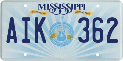 MS license plate AIK362