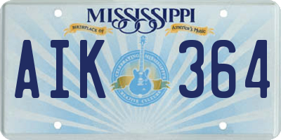 MS license plate AIK364