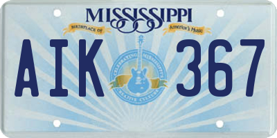 MS license plate AIK367