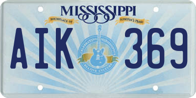 MS license plate AIK369