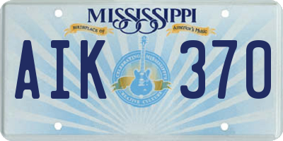 MS license plate AIK370
