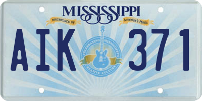 MS license plate AIK371